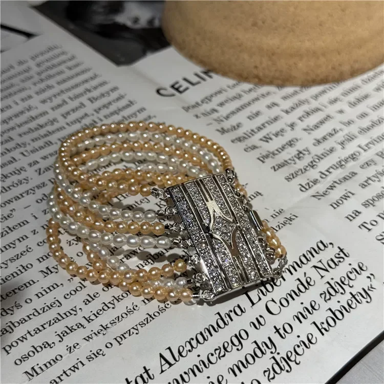 niche-french-luxury-multi-row-natural-freshwater-pearl-bracelet