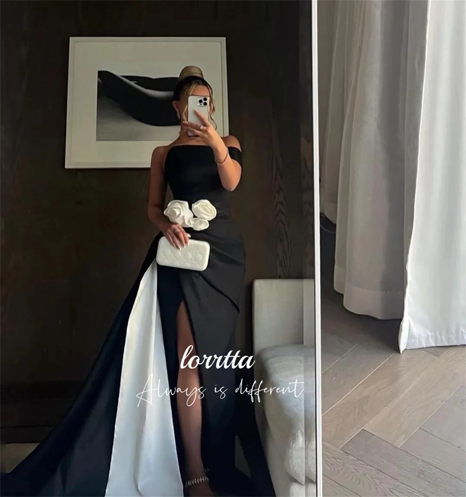 Color Matching Black Grace Evening Dress Party Cocktail Dresses for Women Robe De Soiree Femmes Elegant Woman Prom Customized