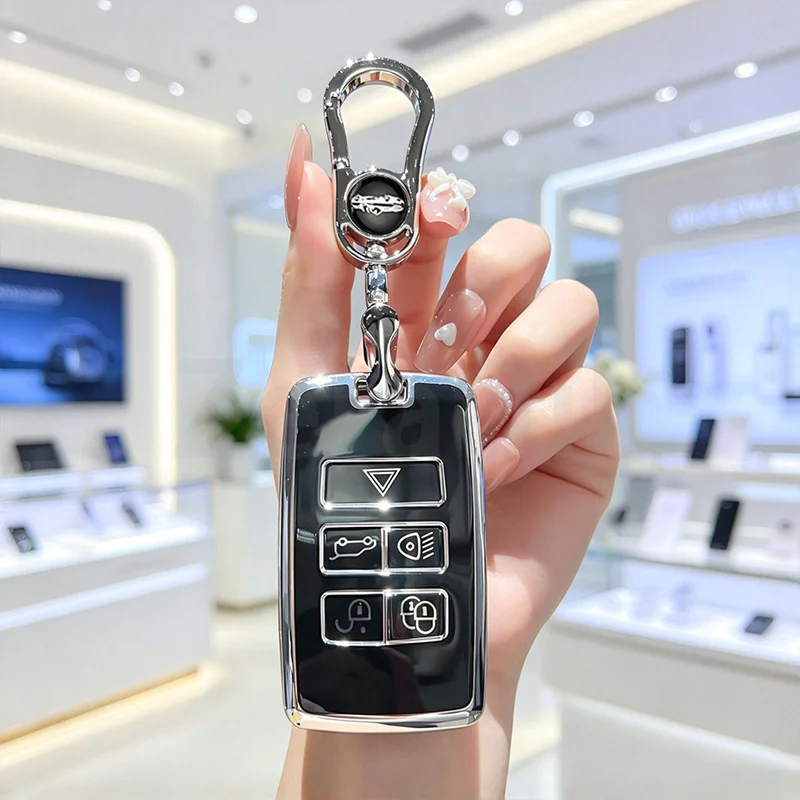 TPU Auto Car Key Case Cover Shell Fob Keyless Protector For Land Rover Discovery Sport Velar Range Rover Evoque Accessories