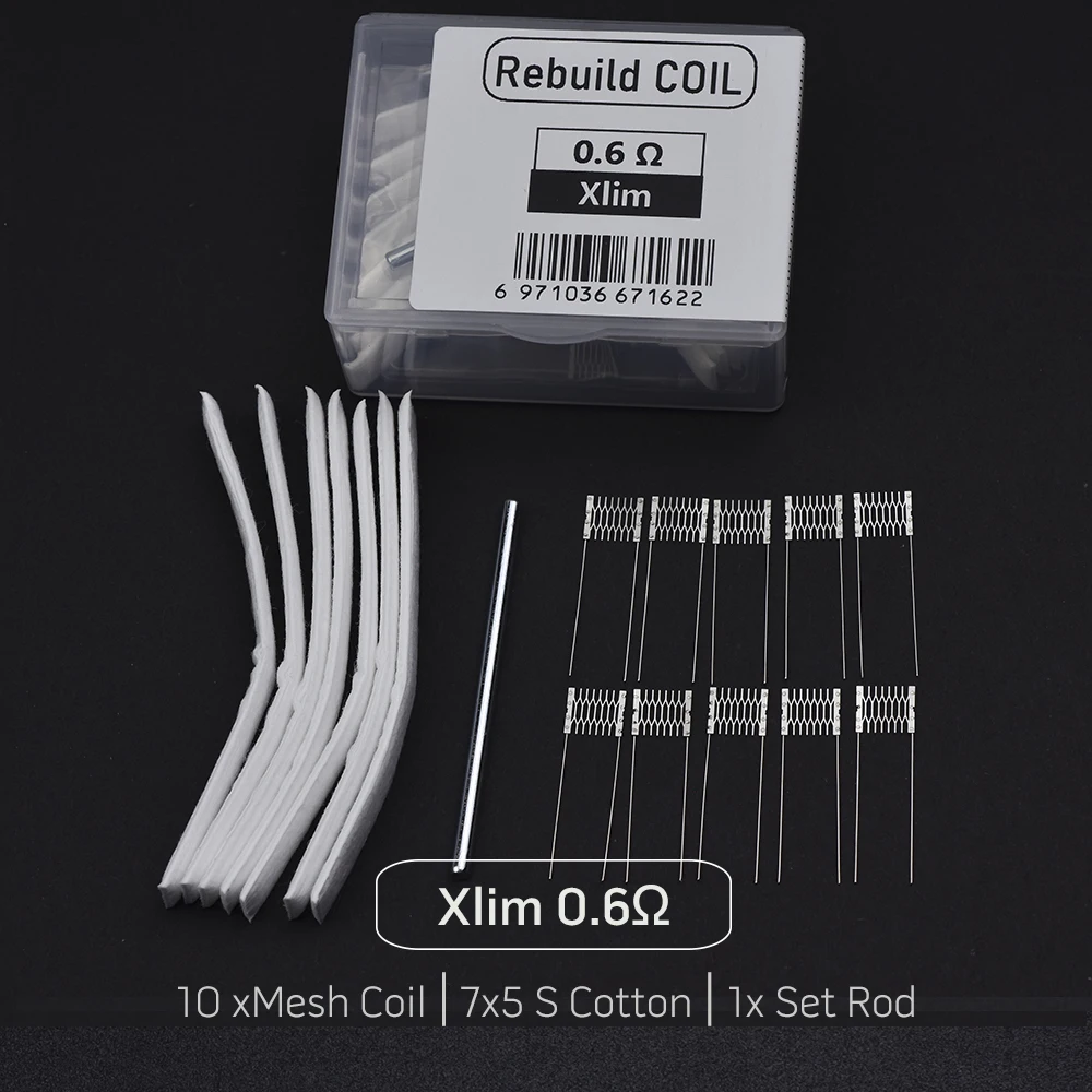 Rebuild Kit for GTX 0.8 OXVA Xlim V2 1.0 0.6 Mesh Resistance Wire 0.6-1.0ohm Coil Head DIY Repair Replacement Tool Set