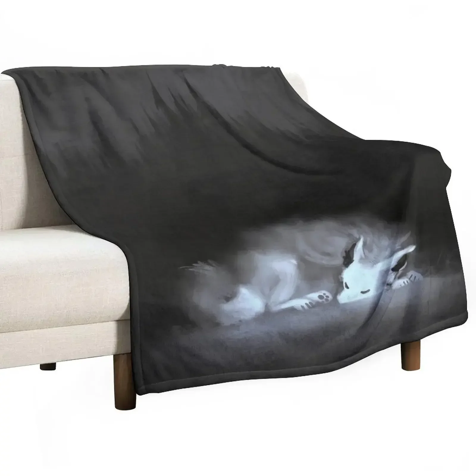 

sleepy soul (sleeping forest spirit creature) Throw Blanket Decorative Beds Heavy Hair Blankets