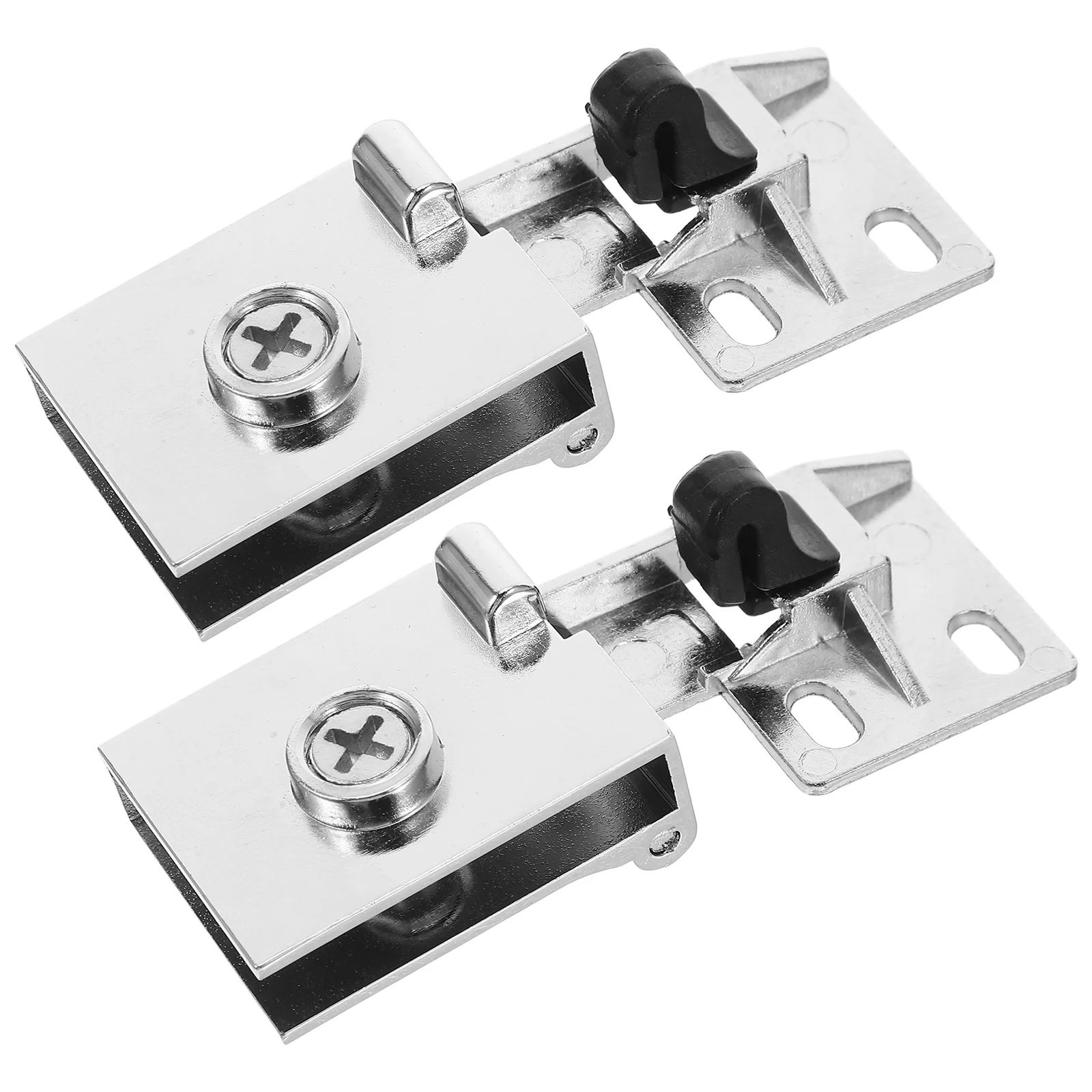 

1Pair Glass Door Hinges No-Drill Metal Corner Wrap Clamp for Cabinets Shower Display Cases Silent Smooth Operation