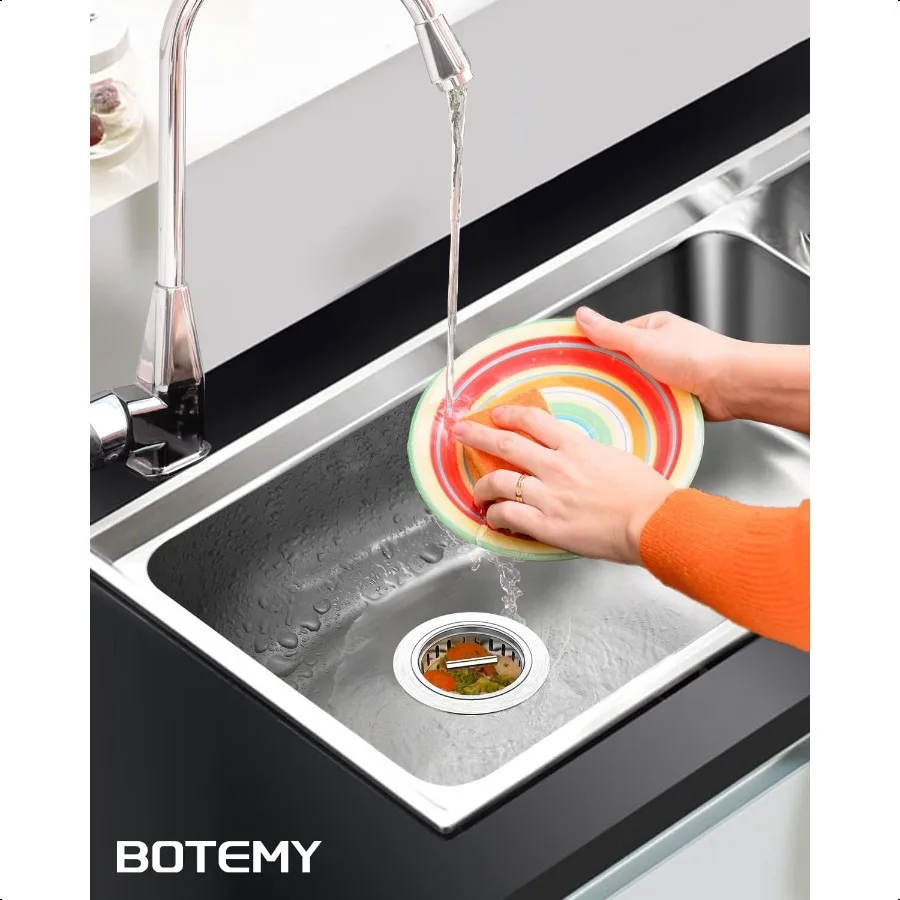 BOTEMY B9171 Слив для кухонной мойки 3 1 2-дюймовый сливной фильтр для кухонной мойки в сборе Комплект из нержавеющей стали Ситечко для раковины Корзина Слив Sto