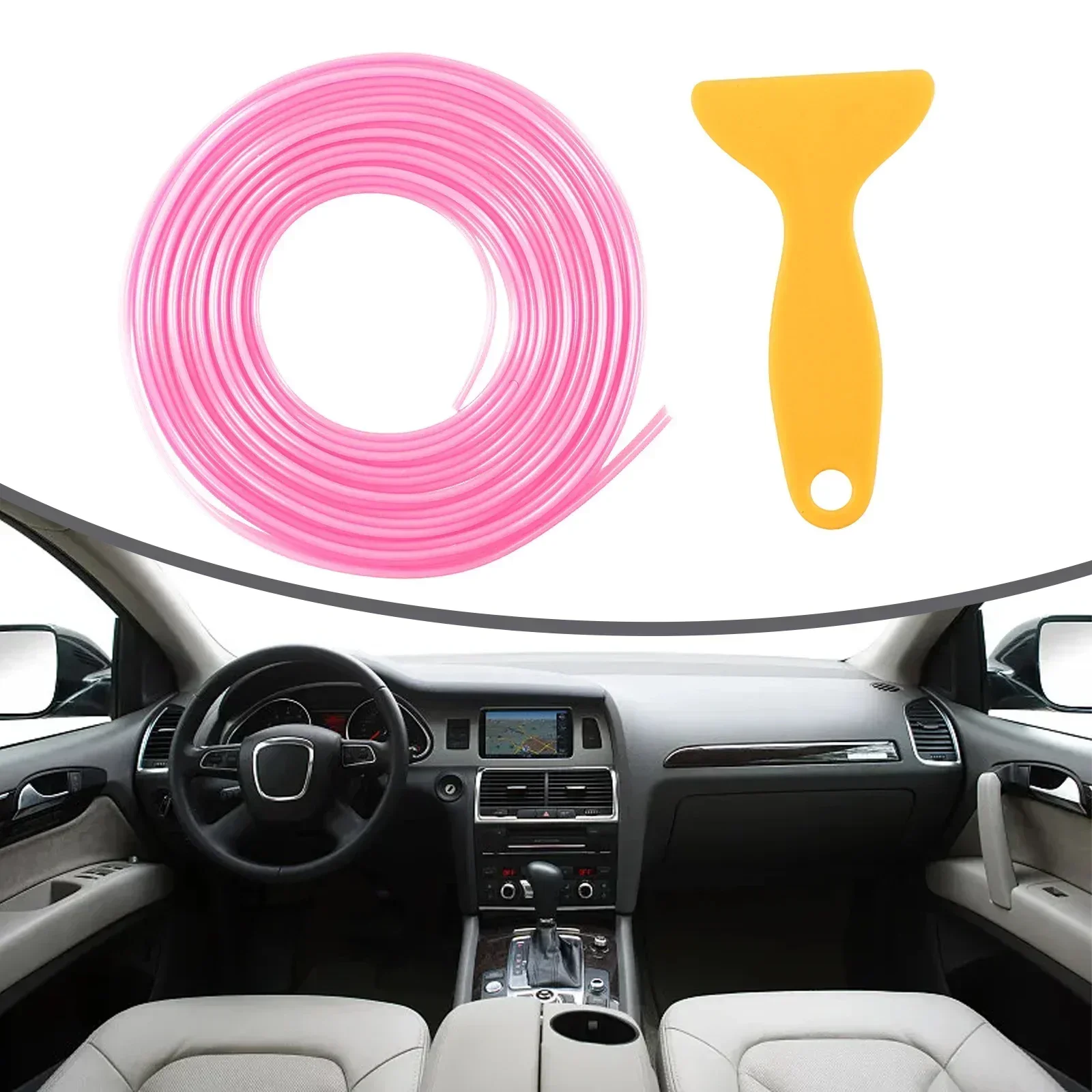 

Universal Car Interior Moldings 5M Car Interior Accessories Pink Point Edge Gap Door Panel Molding Line Trims