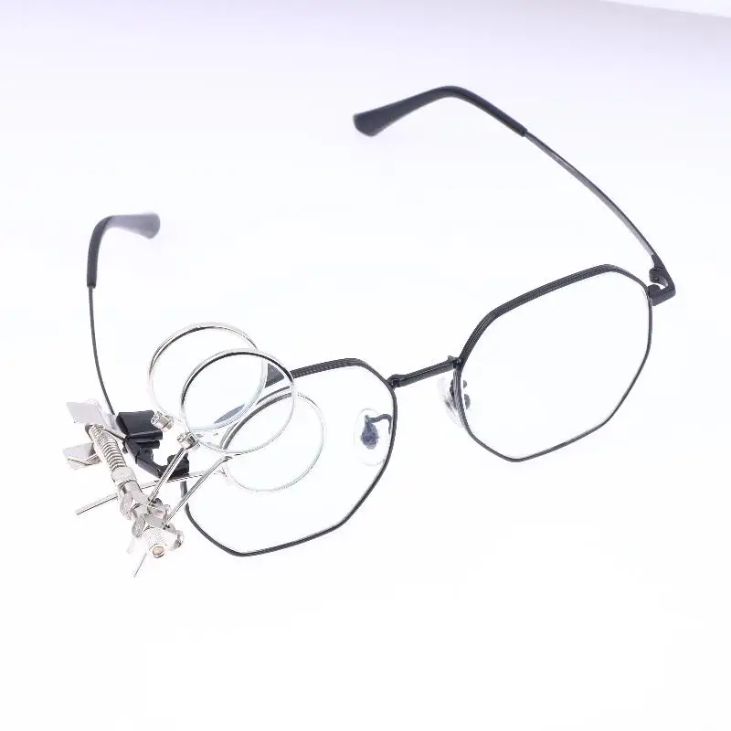 Triple Ocular Loupe Clip On Glasses Magnifier 10X 15X 20X Three Lens Adjustable for Watchmakers Jewelers Repair Work