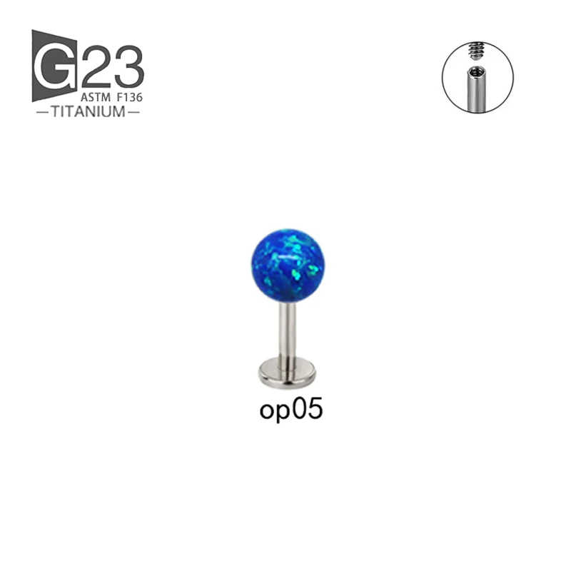 ASTM F136 Titanium Opal Earrings Set For Women Nose Stud Fashion Jewelry Septum Nipple Piercing Nariz Accessories image 3