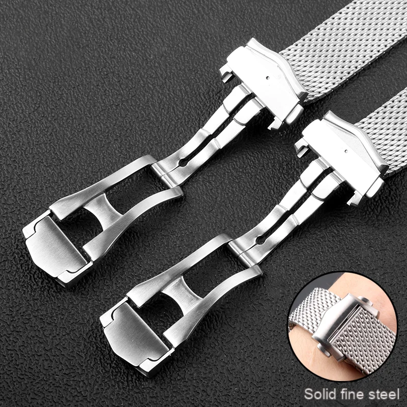 For Omega Seamaster 300 strap 20mm 007 Milan steel strap Speedmaster AT150 metal strap Bumblebee upgraded folding buckle bracele