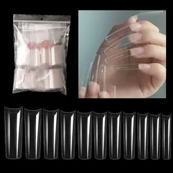 550pcs/Bag XXL Bent French False Nails 11 Sizes Clear/Natural 2XL Tapered Coffin Artificial Fake Nails Art Tools Nails Tips