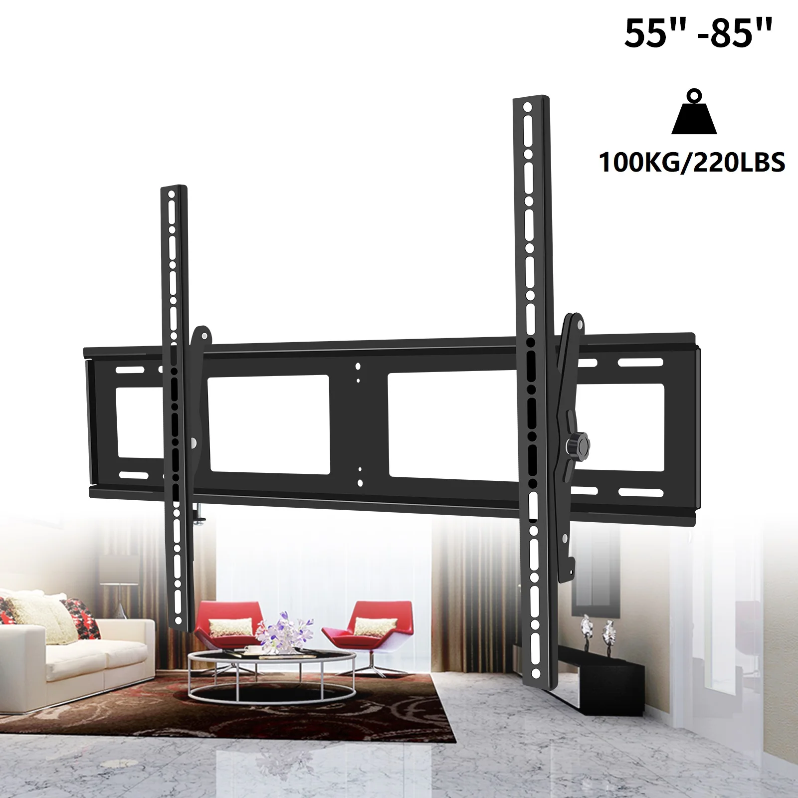 HILLPORT Universal TV Wall Mount Bracket Tilt Flat Panel Thin TV Frame for 55 - 85 Inch LCD LED Monitor Flat Panel Support DT85