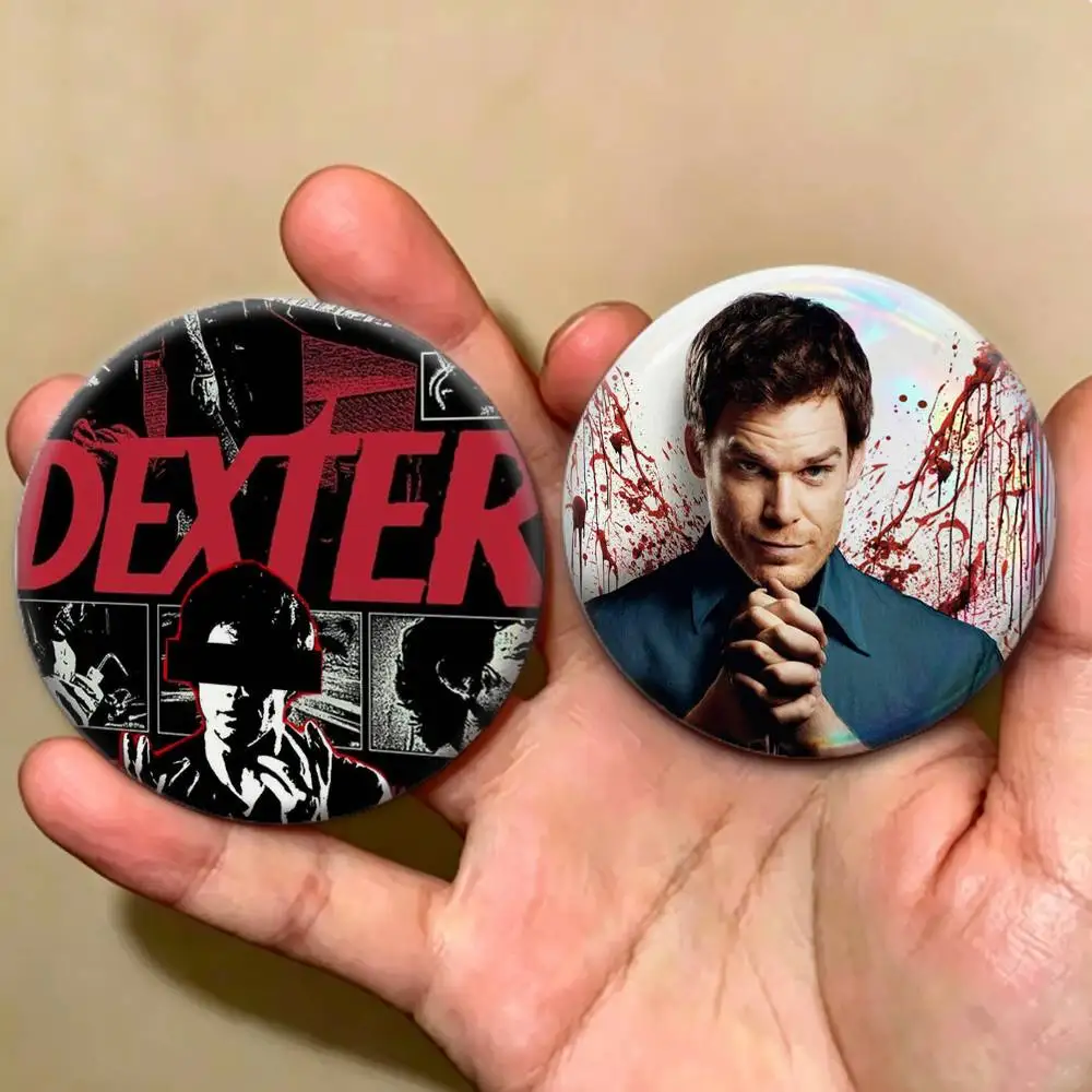 Crime Thriller D-Dexter Morgan   Badges Creative Tinplate Button PinsBrooch Badge Clothes Backpack
