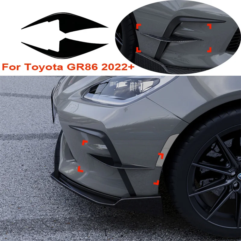 Glossy Front Bumper Side Wing Knife Spoiler Grille Grill Modification Air Knife Fog Lamp Light Trim Cover For Toyota GR86 2022 +