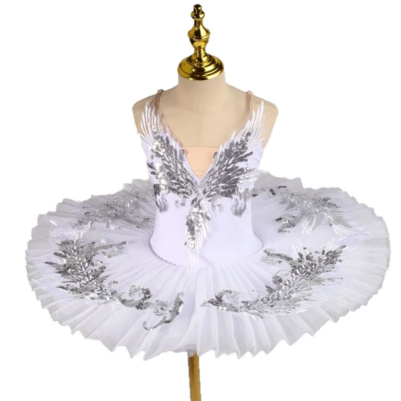 

PD02026 New Style Girls Swan Lake Ballet Tutu Kids Soft Mesh Princess Performance Wear
