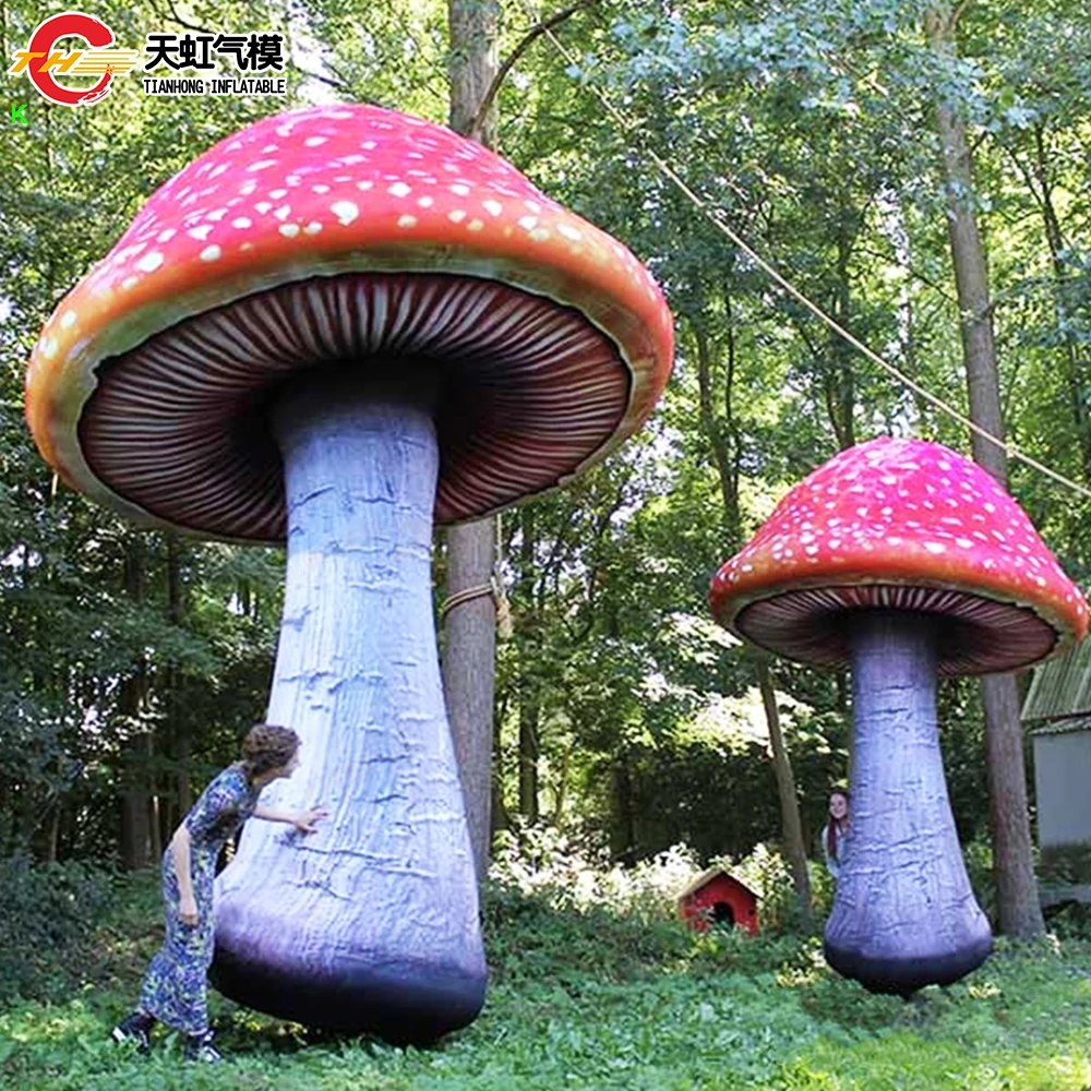 Fast Shipping Giant Inflatable Mushrooms with LED Lighting Commercial Advertising Decoration Blow Up Mushroom Models