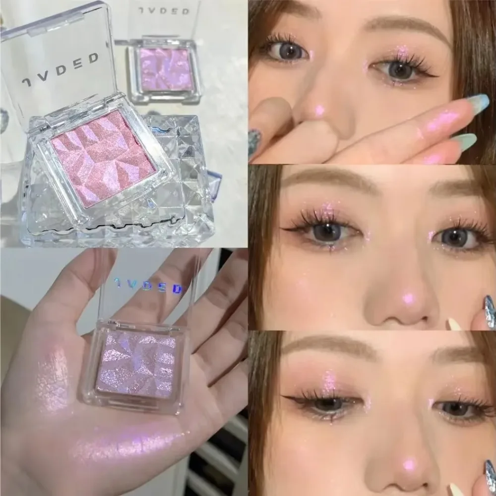 Glitter Fairy Highlight Palette Long-lasting Face Contour Crystal Brighten Makeup Eyeshadow Highlighter High Gloss Powder