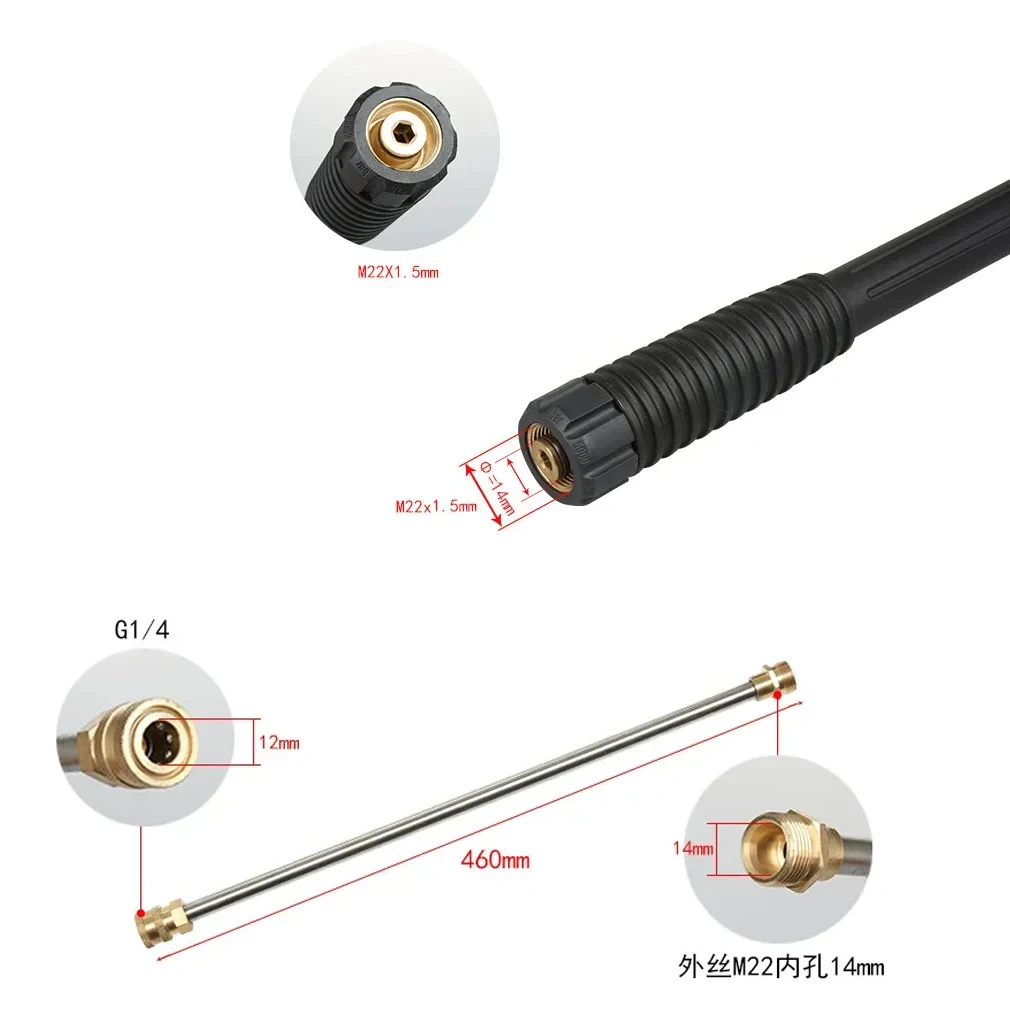 4000 PSI Spray Gun Car High Pressure Washer Gun with 19'' Extension Wand 5 Quick Connect Nozzles with High Pressure Foam Kettle