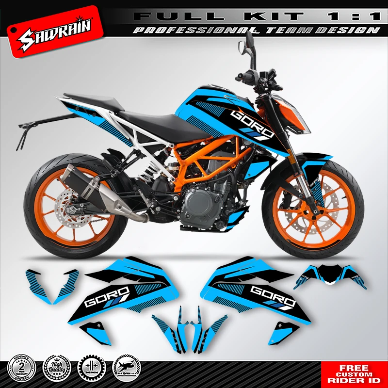 Sawrain دراجة نارية الرسومات الخلفيات الشارات ملصقات عدة رقم اسم مخصص ل KTM DUKE 125 390 2017 2018 2019 2020 008