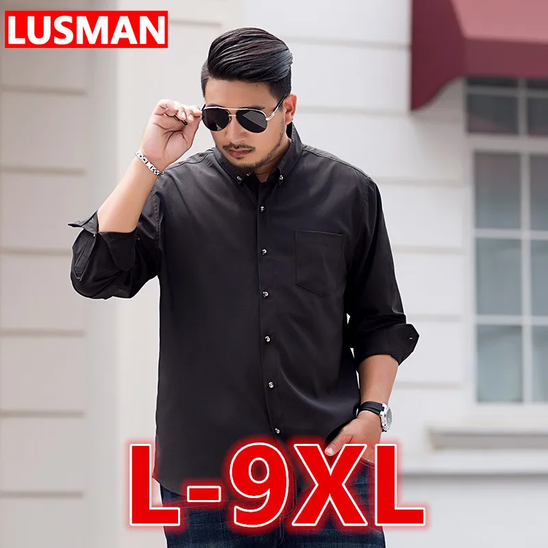 

Shirts for Men 9XL Summer Thin Casual Loose Oversized Long Sleeve Shirt Plus Size Business Shirt Big Size Men's Tops 68-175KG