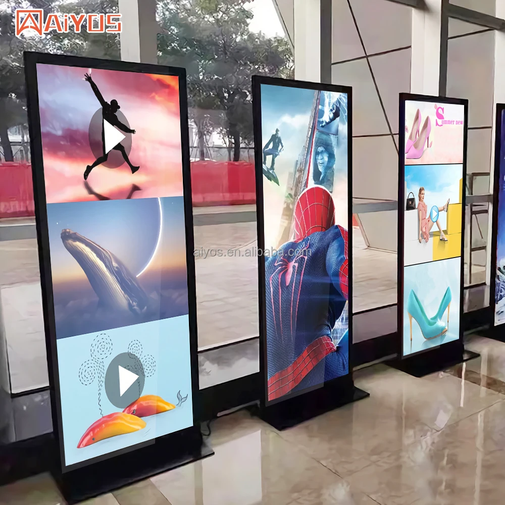 75 Inch Floor Standing 4K Digital Signage Stand Advertising Touch Screen Display