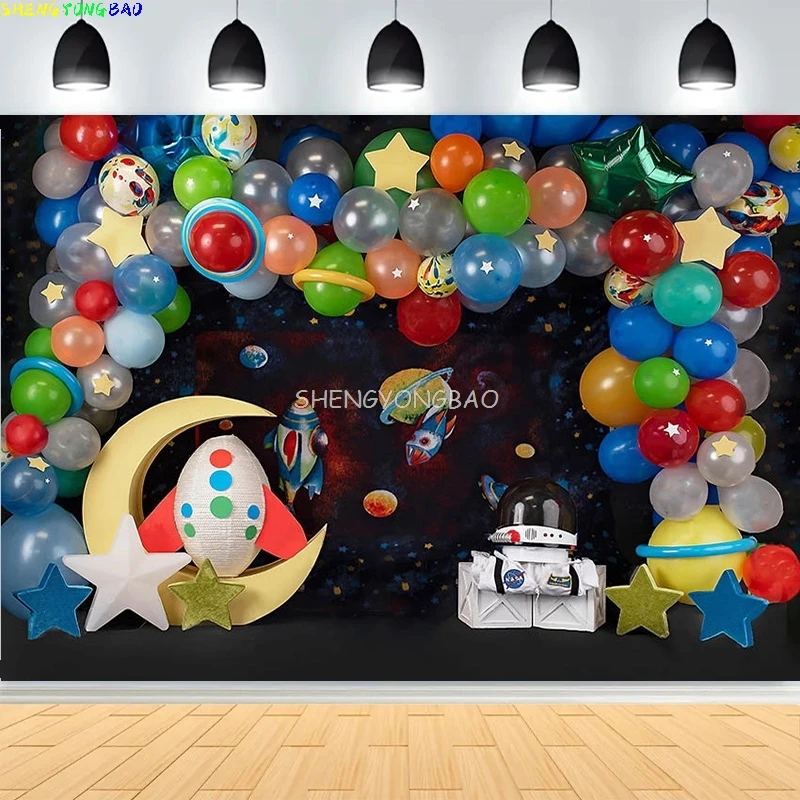 

Boho Rainbow Pink Balloon Photography Backdrops Mermaid Girl Boy 1st Birthday Party Decor Photo Studio Background CE-01