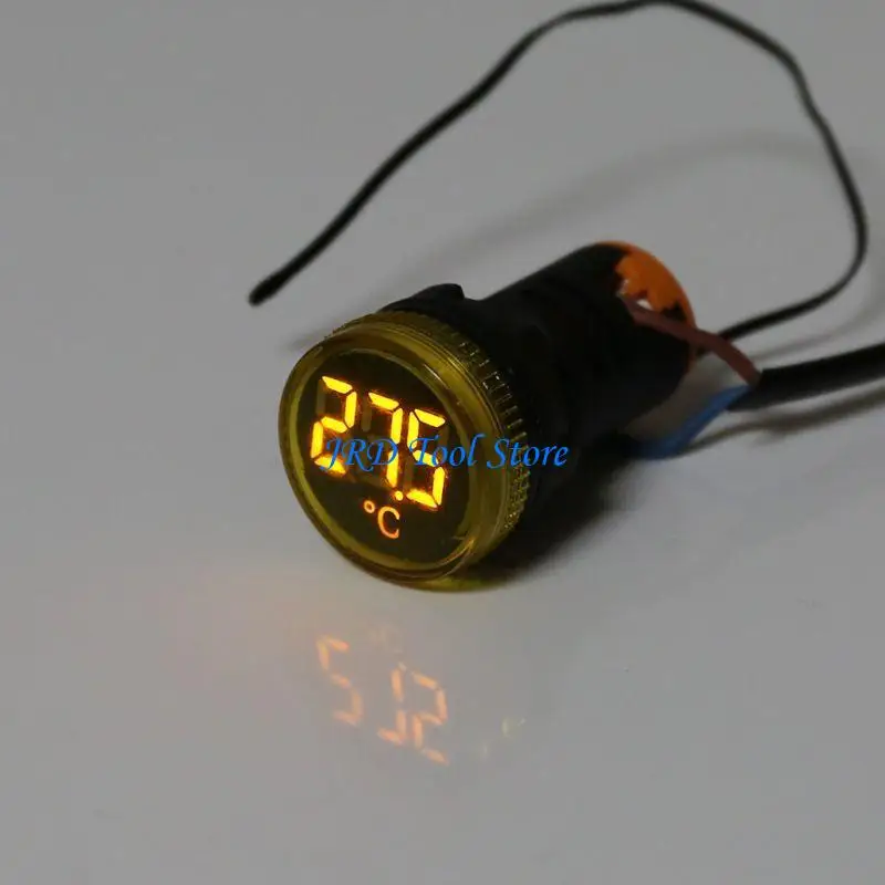 A2UD 22mm AC 50-380V Thermometer Light LED Digital Display Temperature Measuring Induction Ranging -20-119℃