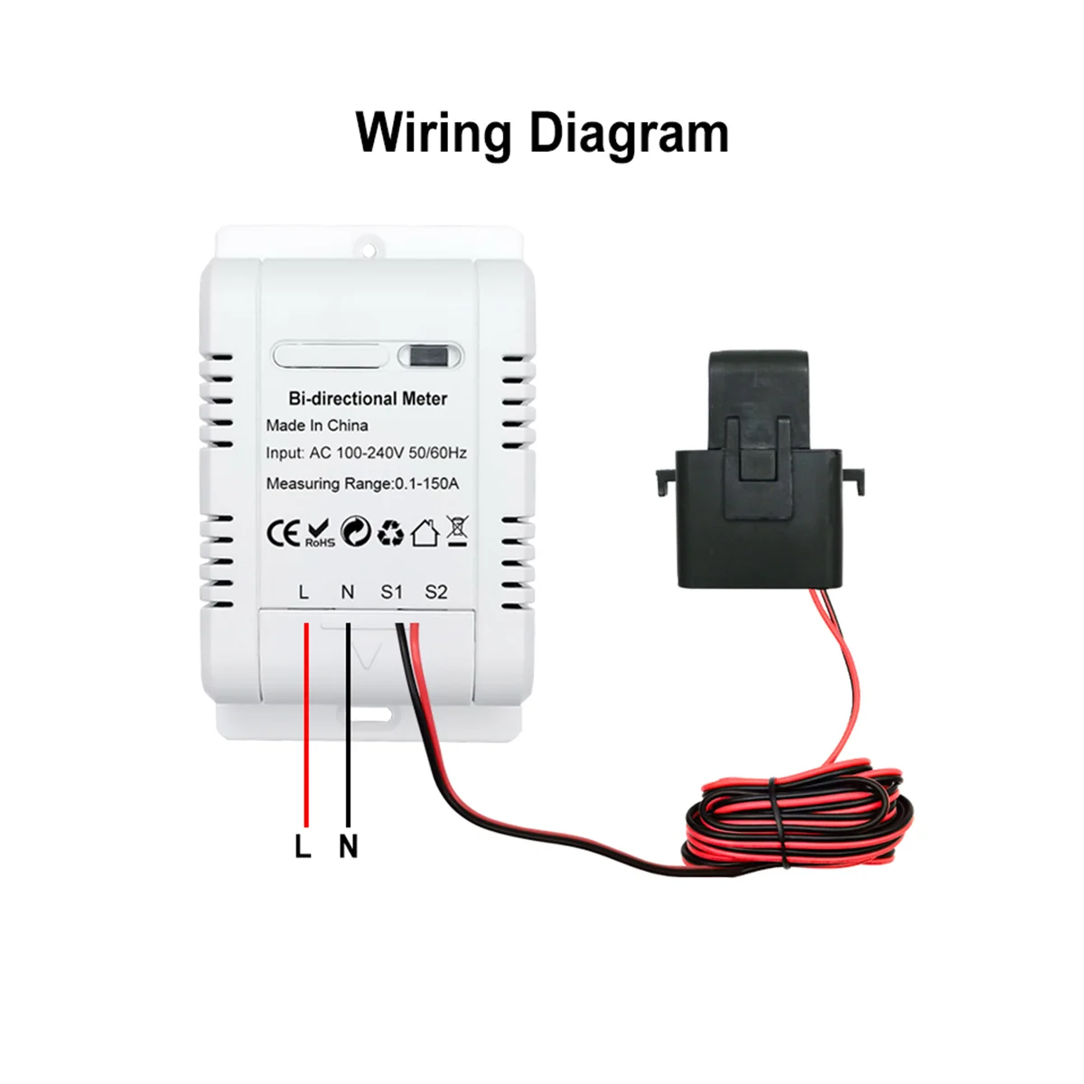 Solar PV Bidirectional Two Way ZigBee Energy Meter with Clamp Current Sensor Tuya KWh Monitor Automation 110V 240VAC