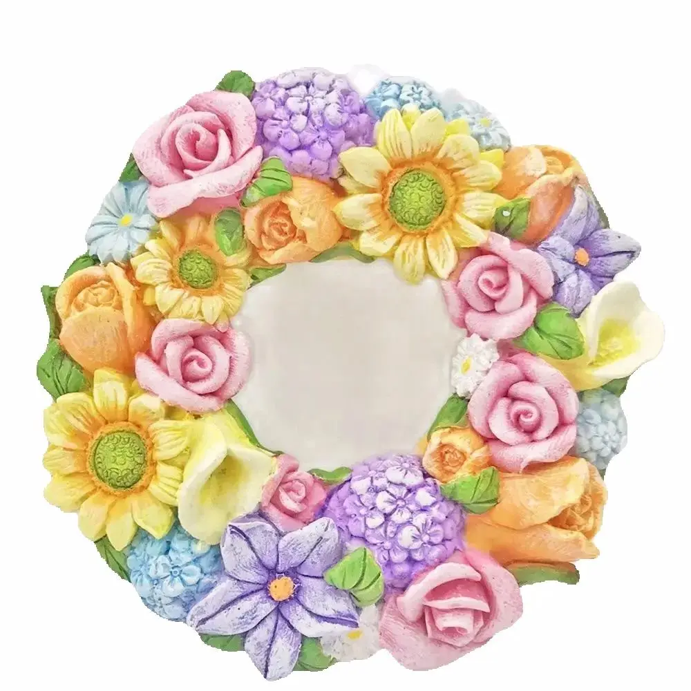Corona de donuts 3D, molde de silicona para fondant, guirnalda para arte del azúcar, molde para hornear chocolate, adecuado para manualidades de resina de yeso, 3 estilos