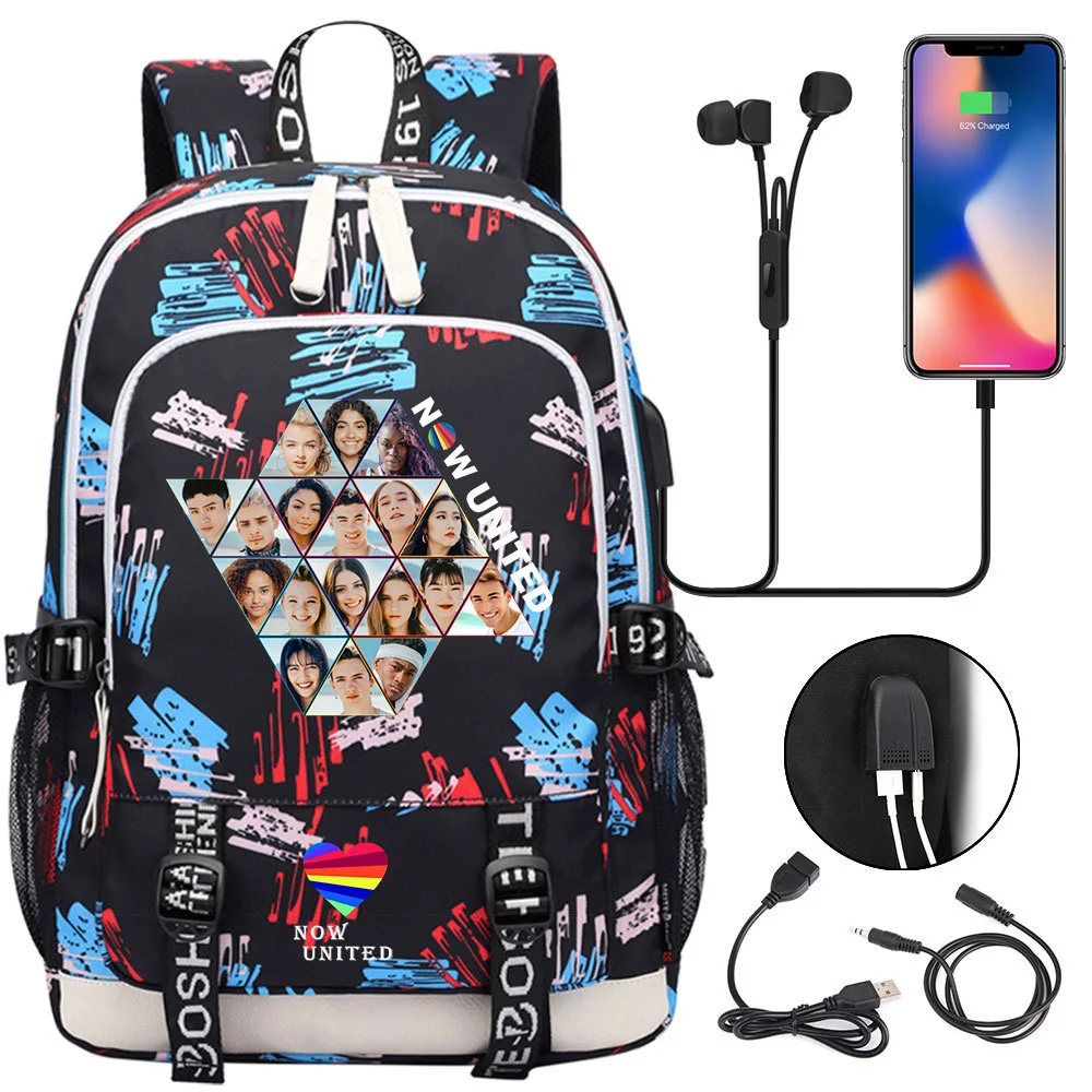 Hot Now United Backpack Men Women USB Charging Laptop Travel Backpack Teenager Student Backpack Casual Mochila