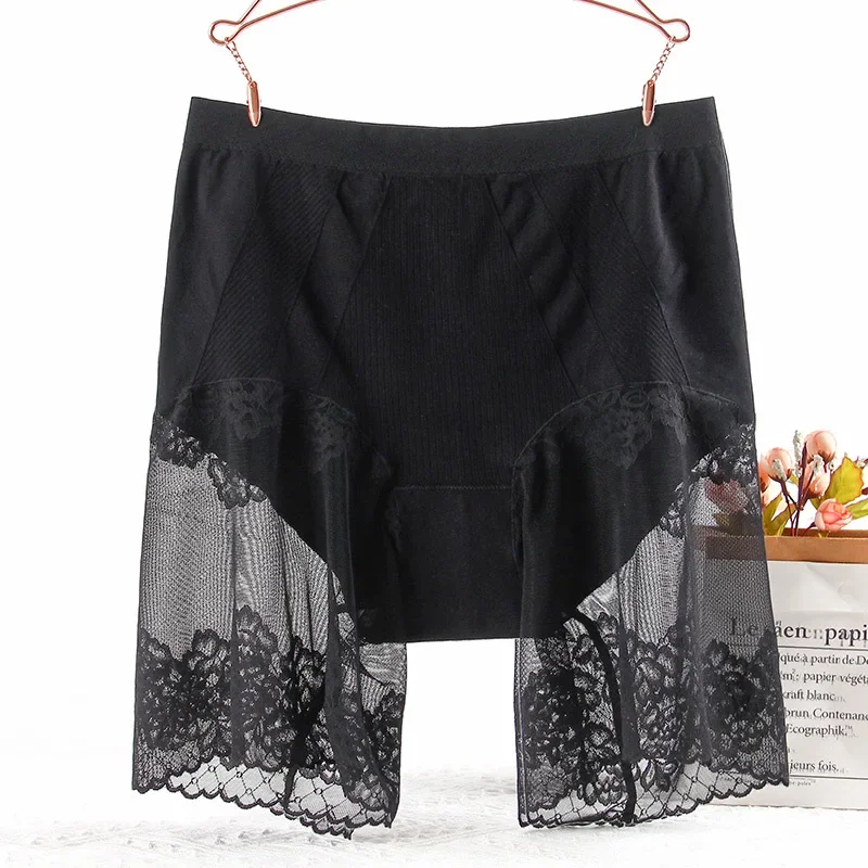 Safty Shorts Under Skirt Sexy Lace Anti Chafing High Waist Thigh Safety Shorts Ladies Pants Underwear Plus Large Size Women New