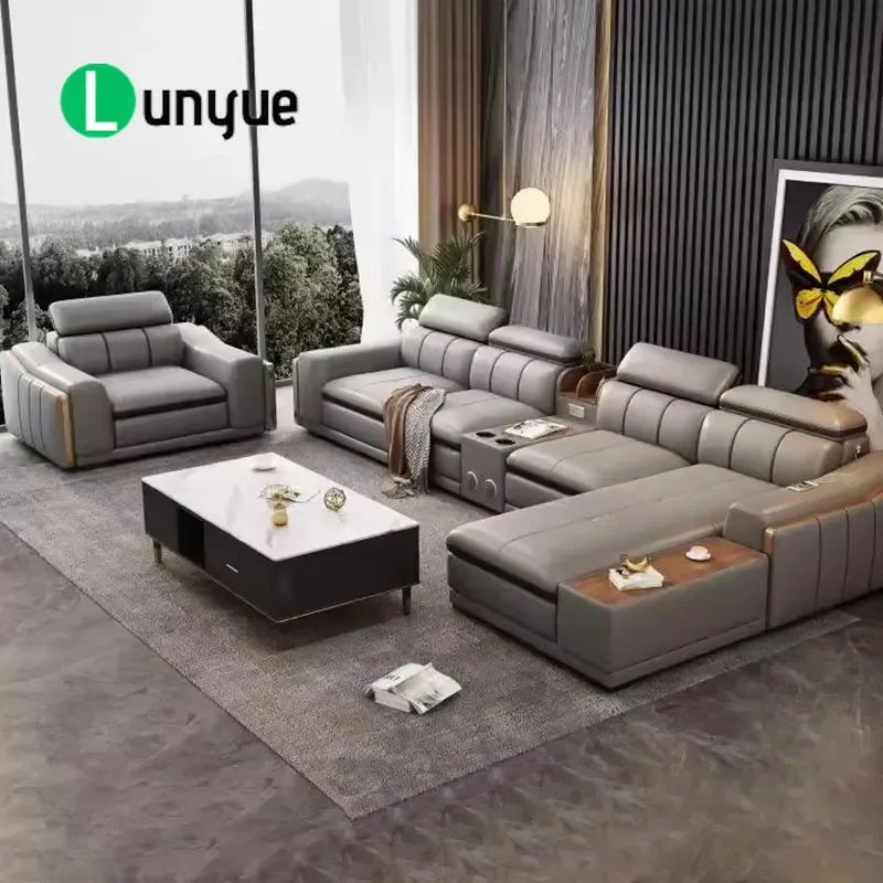 Luxury Furniture 3+1+1+1+1+1+1 Corner Couch Sofa Luxury Sofas Italian Modern Living Room Sofa Set Furniture