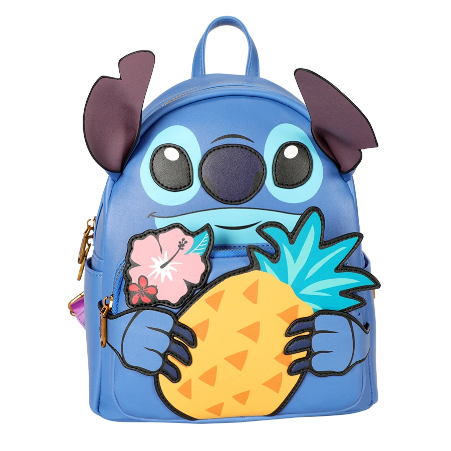 Disney Lisence Stitch Backpack Cute Cartoon Blue Backpack