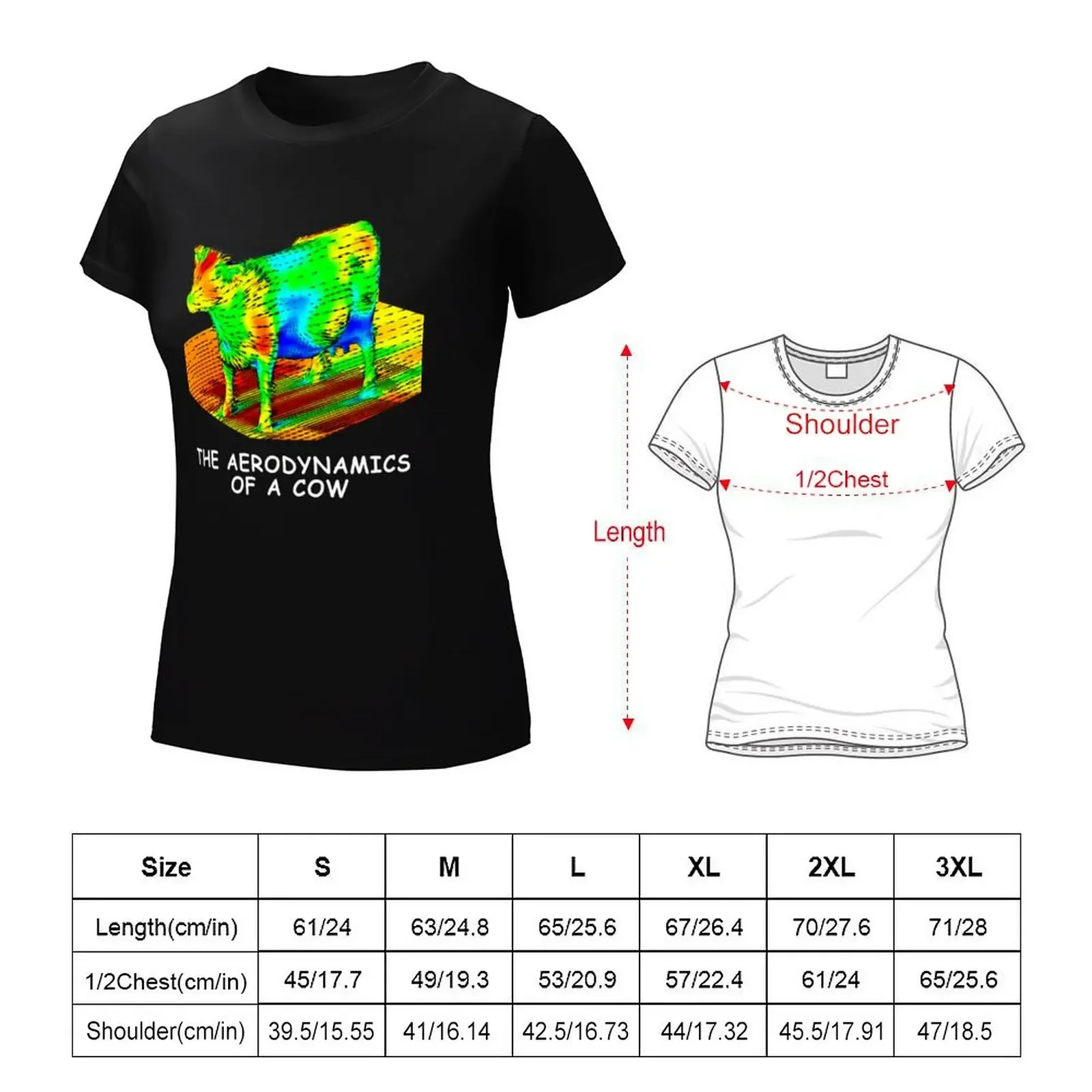 Aerodynamika krowy niezbędny t-shirt kawaii ubrania odzież damska