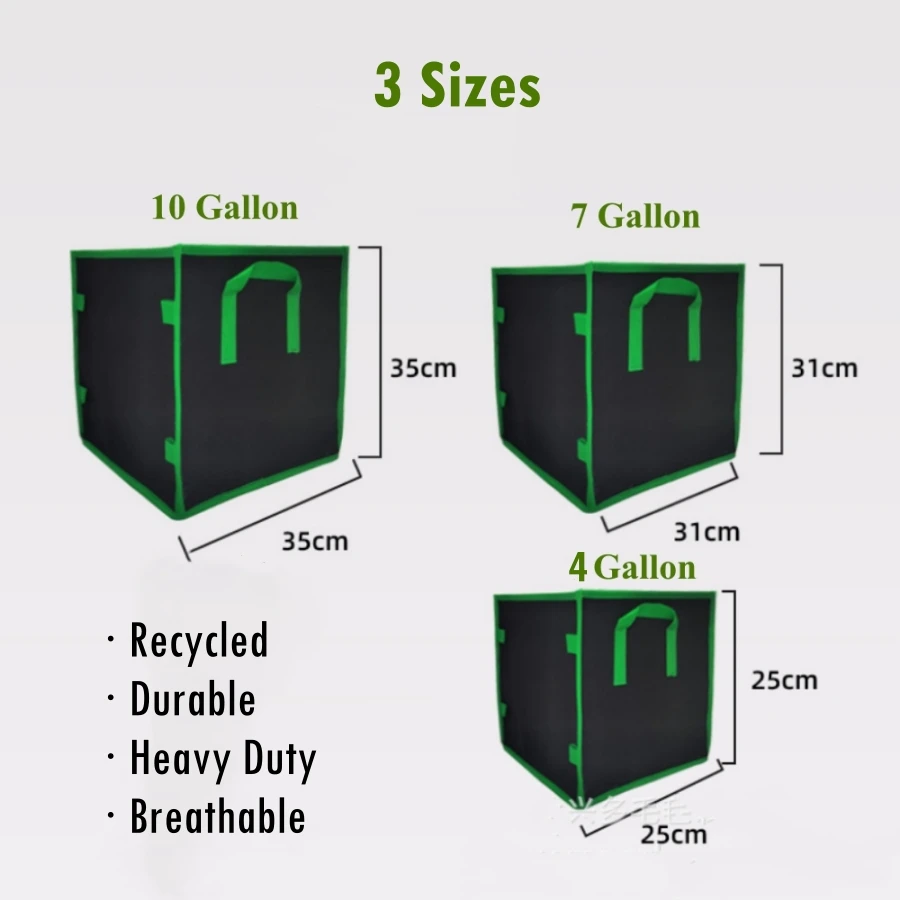 4/7/10 Gallon 2PCS Square Garden Plant Grow Bag Felt Potato Vegetable Flower Planter Pot Nowoven Eco-Friendly Growing Bags - view 3