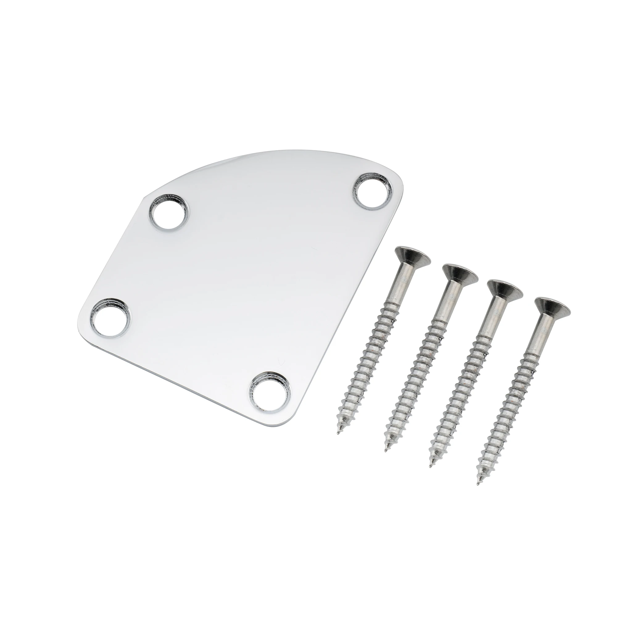 Musiclily Pro Steel Contoured Heel Neck Plate for Strat Tele Electric Guitar or Bass, Chrome