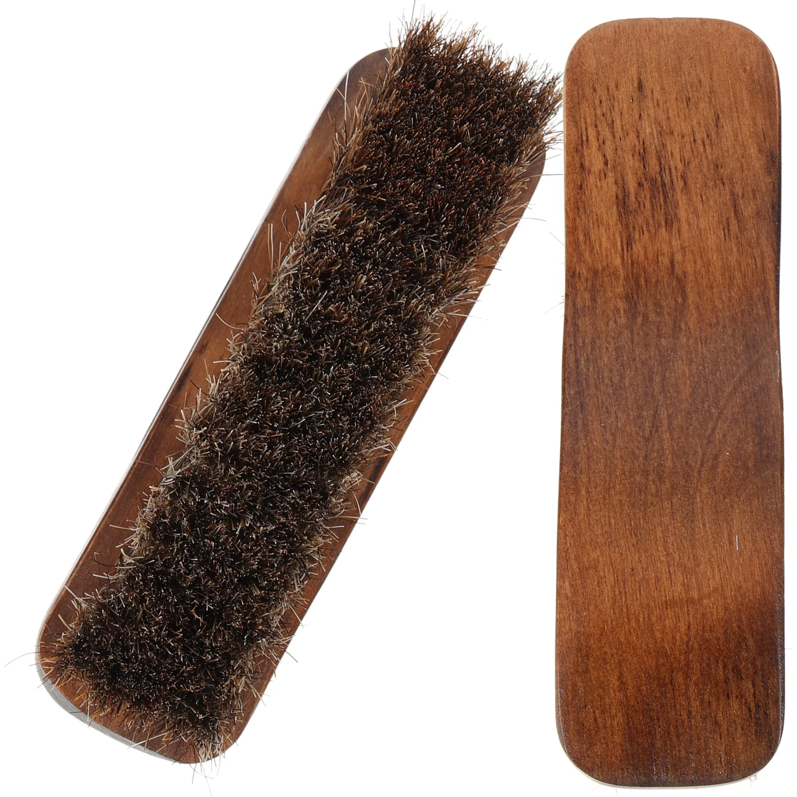 

2pcs Wooden Shoe Brushes Wear-Resistant Bristles Comfortable Handle Professional Cleaning Tools For Home Travel Horse Hair Boot
