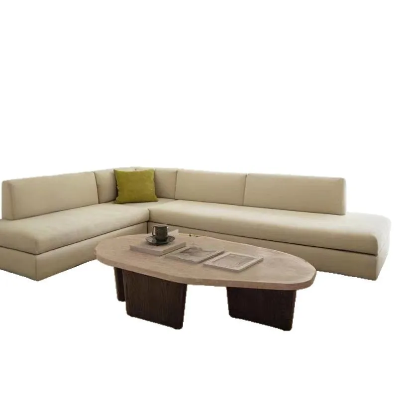 Minimalist solid wood travertine coffee table small tea table small apartment living room household different