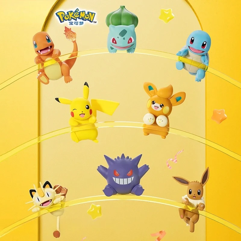 Pokemon Anime Actiefiguren Eevee Bulbasaur Pikachu Modellen Desktop Decoratie Ornamenten Auto Ornamenten Kinderspeelgoed