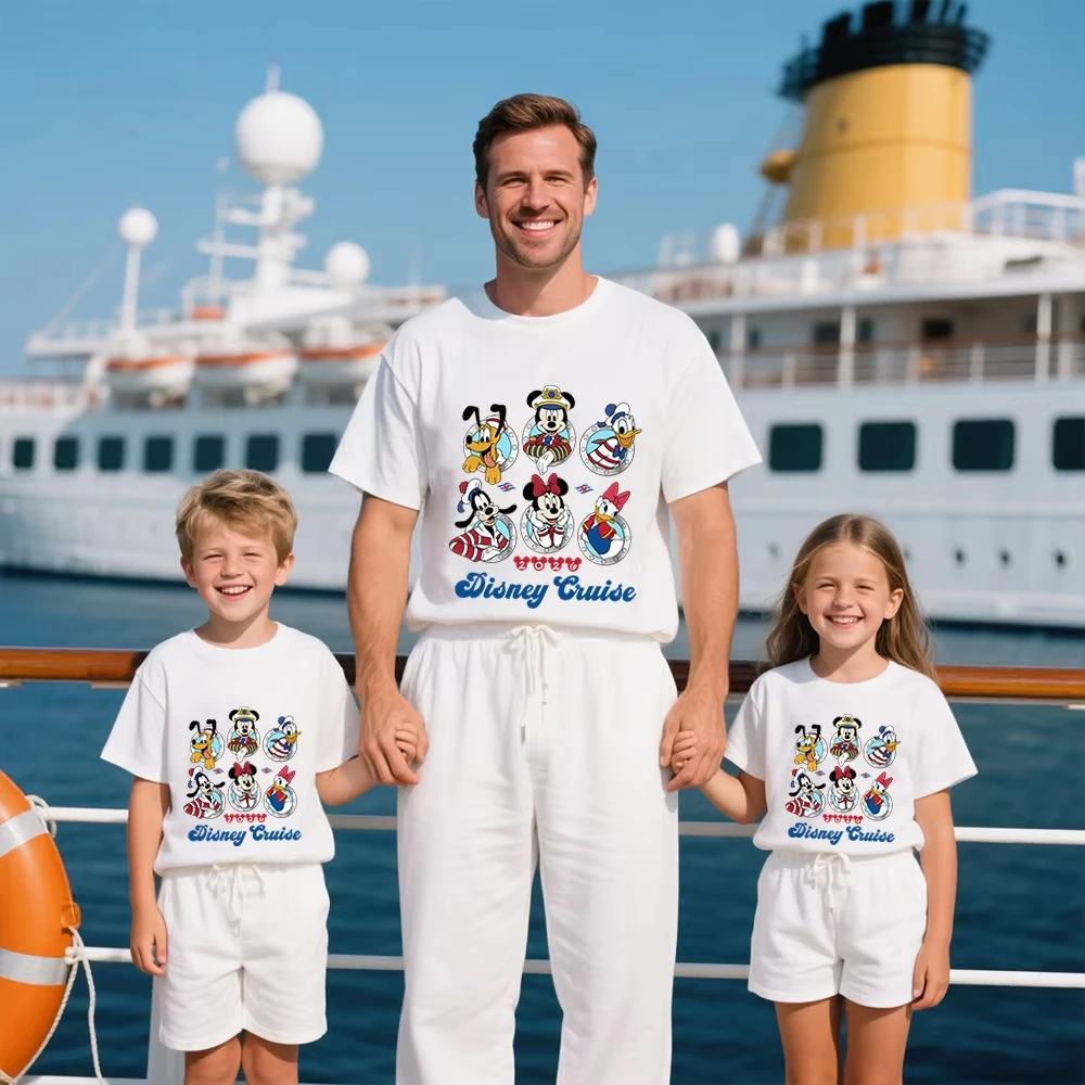 

Mickey Mouse Cartoon Character 2026 Summer Pure Cotton Printed Children's and Adult Family-friendly Casual Fashionable T-shirt