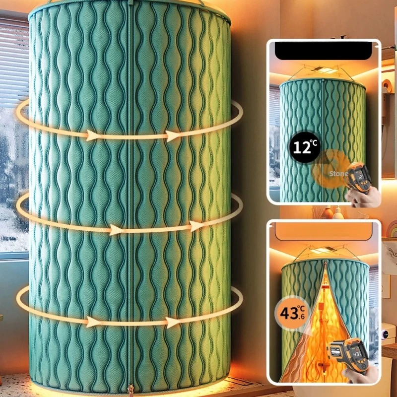 

‌Winter Thermal Shower Tent - Heavy Duty Insulated Bathroom Curtain for Cold Days, Portable Anti Wind Shower Shelter