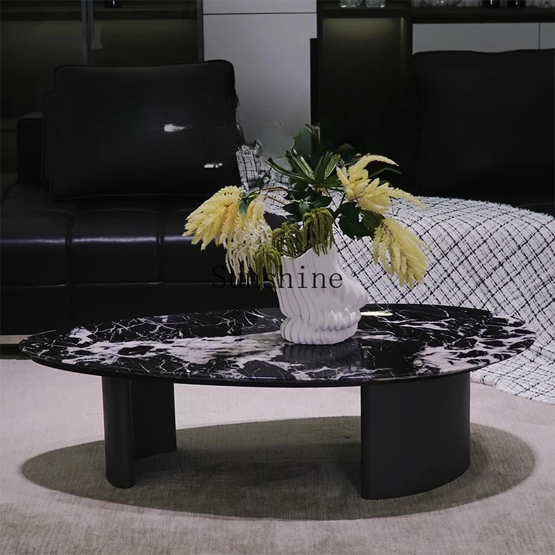 

Italian minimalist special-shaped marble coffee table modern living room household small apartment