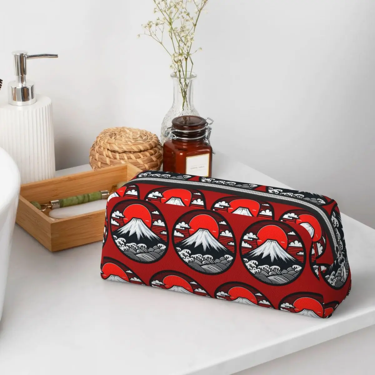Mount Fuji And The Great Wave Off Kanagawa Pencil Cases for Students School Pen Box Pencil Bag Pencil Pouch Storage Stationery