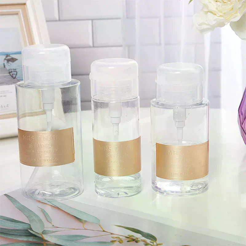 150/200/300ml Nail Refillable Bottles Empty Press Pump Dispenser Nail Art Polish Remover Cleaner Makeup Bottle Manicure Tool