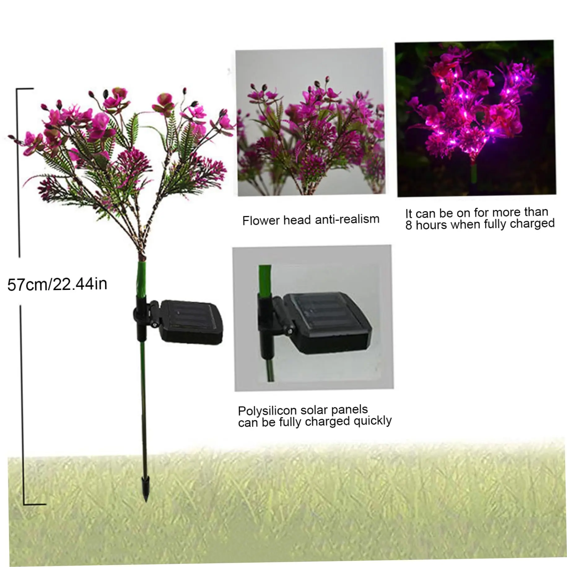 Outdoor Solar Garden Lights Decorative Solar Powered Phalaenopsis Flower Lights Waterproof Solar Garden Decorations Gifts