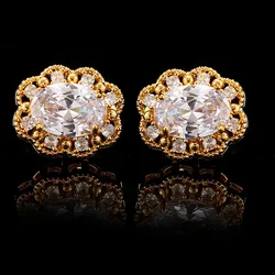 French Cuff Links Luxury Men's Wedding Cufflinks Zircon Rhinestones Buttons High-end Business Banquet Suits Shirts Accessories