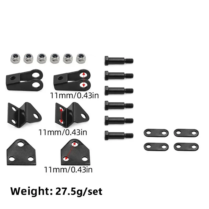 Juego de terminales de elevación de resorte de hoja de acero de suspensión delantera y trasera para 1/14 Tamiya RC Tractor remolque camión modelo coche piezas de mejora