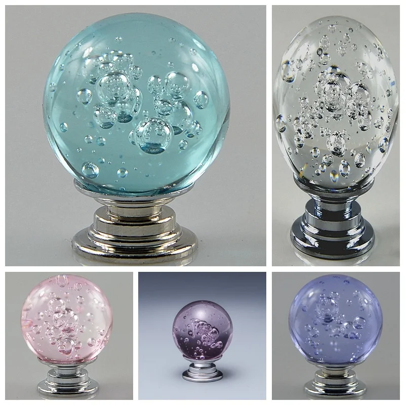 

Bubble round dresser drawer bedside wardrobe glass shower room handle crystal cabinet 30 aluminum alloy handle