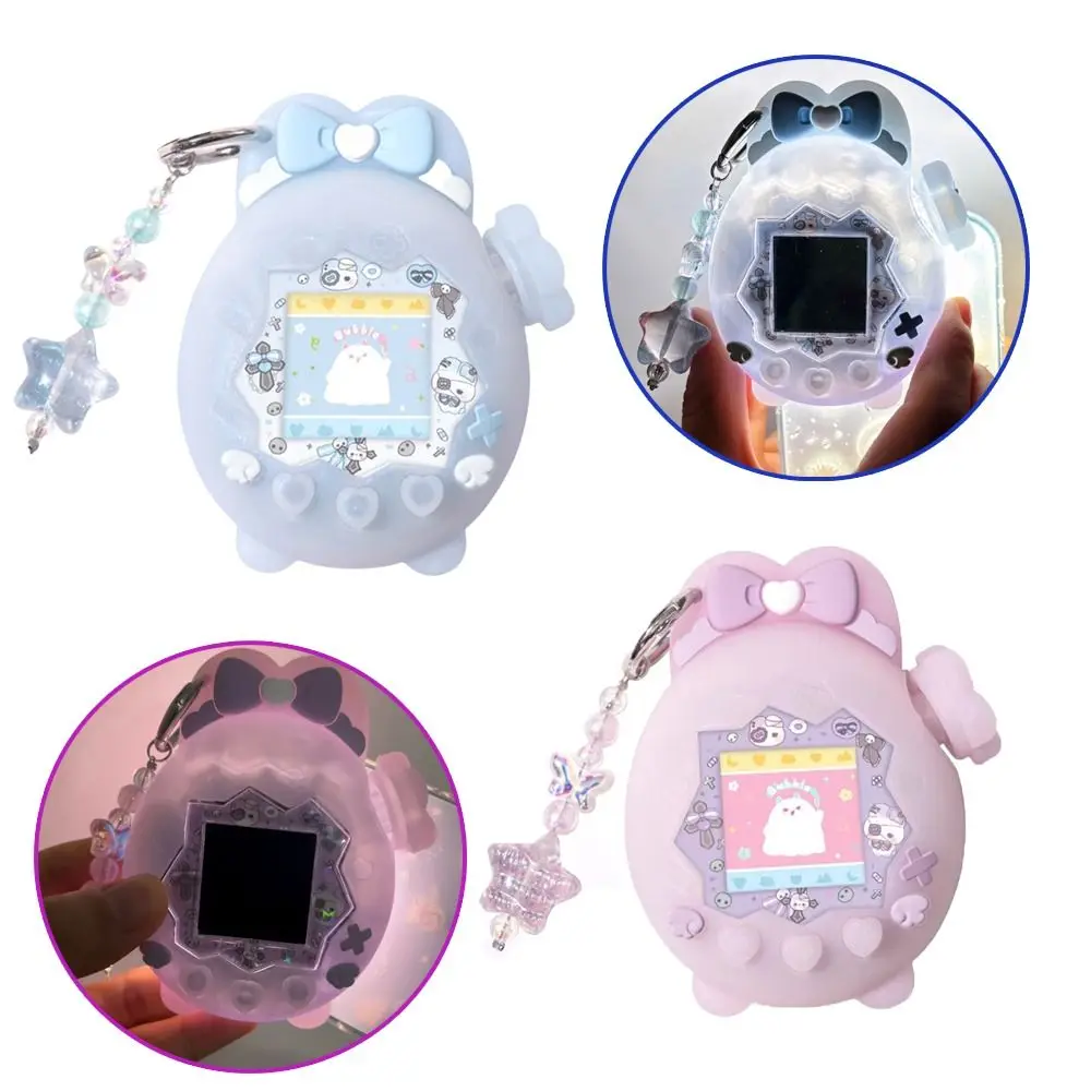 Polarized Silicone Protective Cover with Panel Sticker Pendant Cute Bunny Shape Decorative Cover for Tamagotchi Paradise