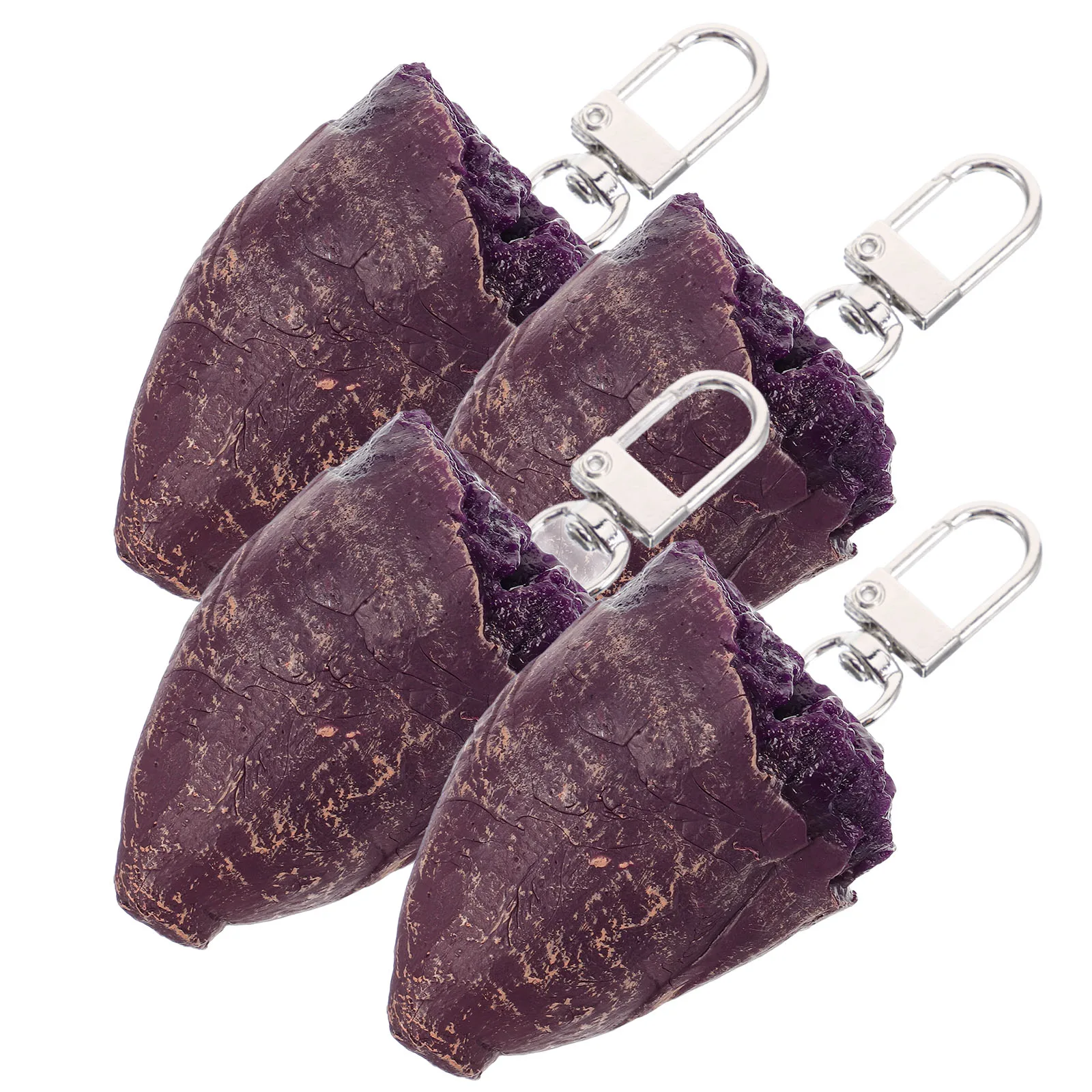 

4 Pcs Keychain Decoration Chinese Charm Food Pendant Bag Charms Cute Keyrings Sweet Potato