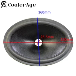 6 inch * 9 inch Oval Speaker Paper Cone ( 230mm*160mm*25.5mm) 45mm Height With Foam Edge Linen inside Woofer Paper Cone
