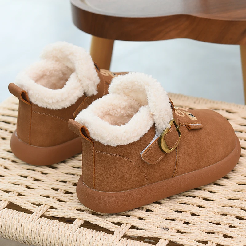 أحذية قطنية كبيرة للفتيات، أحذية ثلج دافئة وغير قابلة للانزلاق للأطفال، أحذية أطفال شتوية جديدة لعام 2025، أحذية قطنية سميكة للأولاد #5