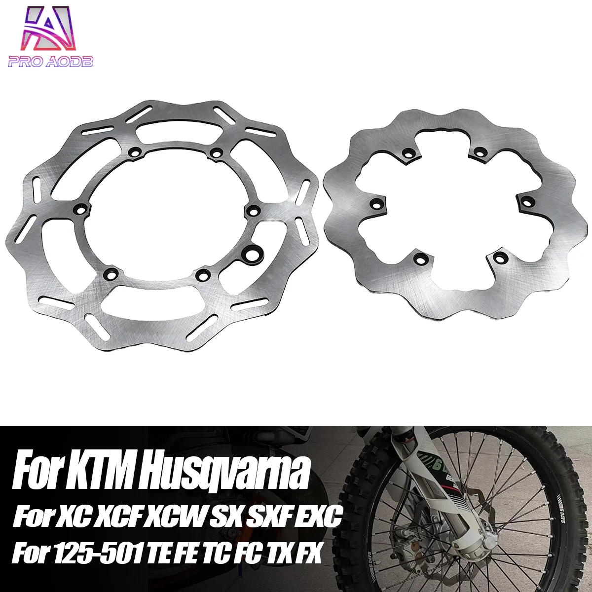 260MM 220MM Motorcycle Front Rear Brake Disc Rotor Set For KTM Husqvarna SX SXF EXC EXCF XC XCF XCW TPI FE TE FC TC TX FX